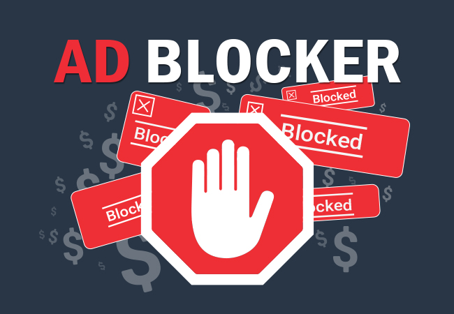 Ad Blocker blocking ads on the internet
