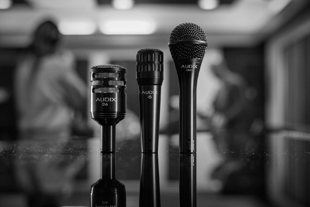 Three different models of Audix microphones
