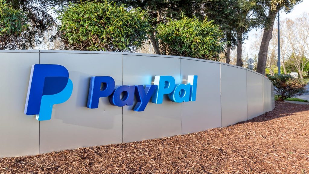 PayPal logo outside their headquarters