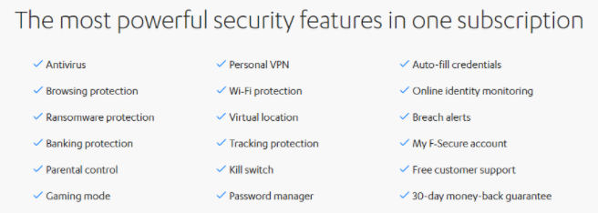 F-Secure FREEDOME VPN features