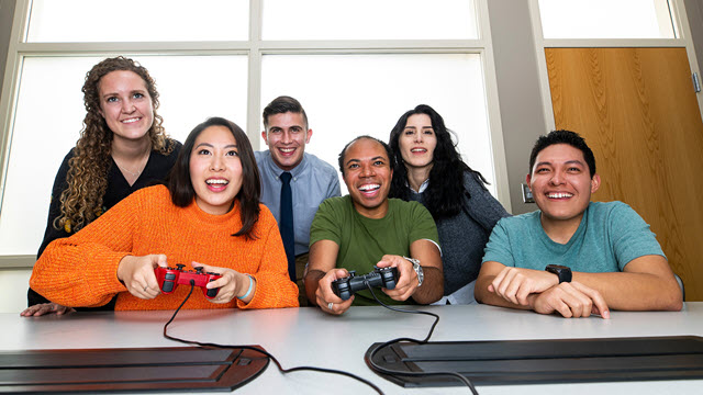 Employees playing video games in the workplace