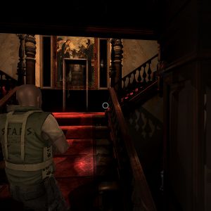 Resident Evil: The Arklay Chronicles character walking up stairs