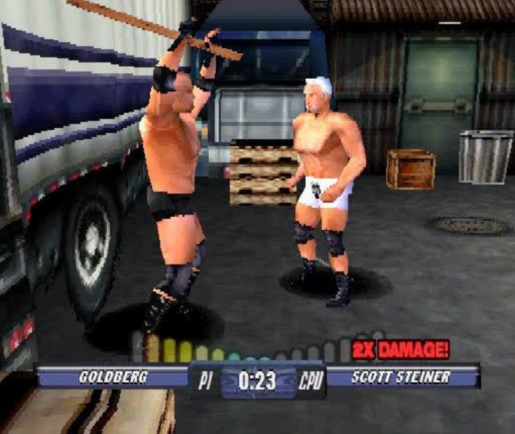 WCW Backstage Assault Goldberg vs Scott Steiner