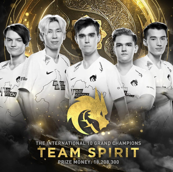Team Spirit esports team won The International 10 and earned over $18m