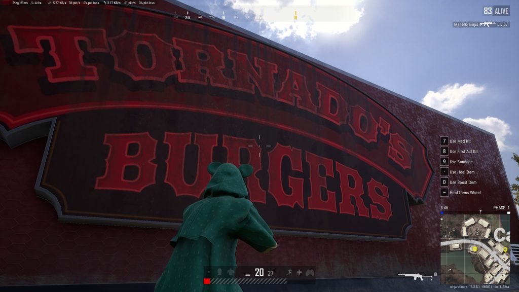 PUBG Deston burgers sign