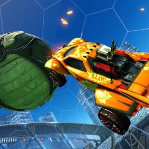 Rocket League Rise of the Minor Regions - Car flying through air to hit the ball