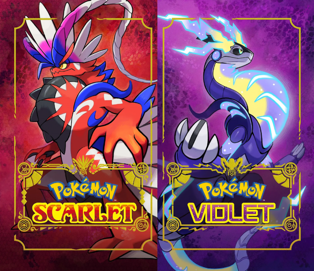 Pokemon Scarlet & Violet logo and legendary gen 9 Pokemon  