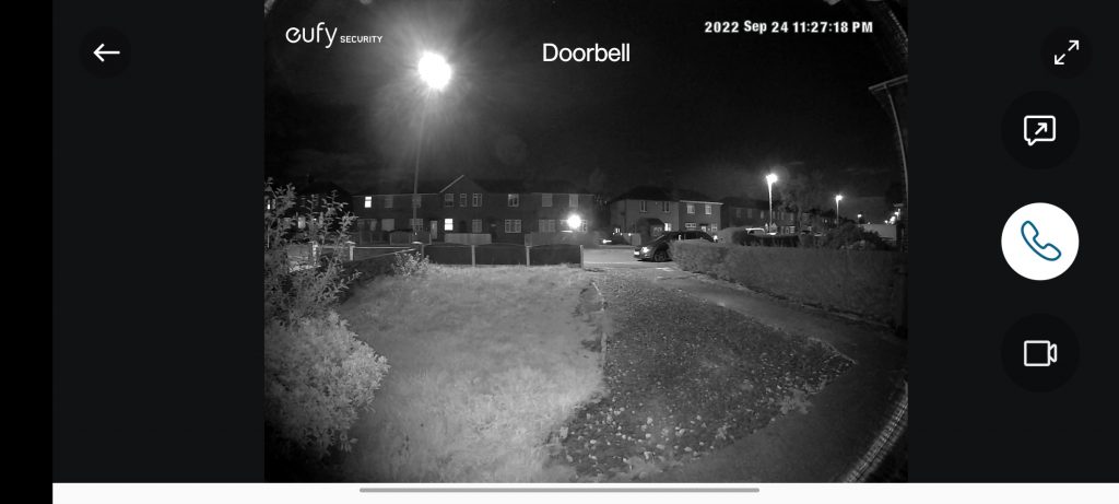 eufy 1080p Wireless Video Doorbell night vision