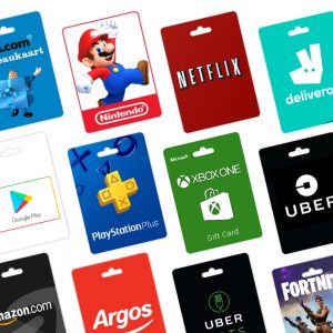 A collection of Gaming Gift Cards and Vouchers