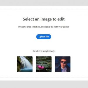 Photo Editing Select an image page