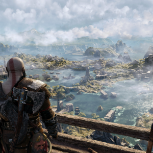 God of War Ragnarök Kratos looking off into the distance