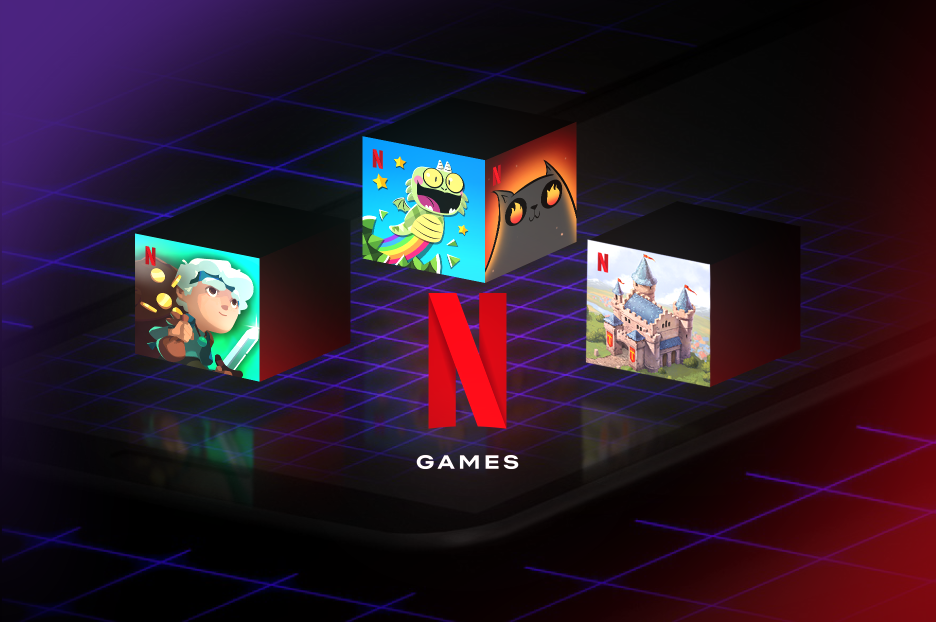 NetFlix Games logo with video games available on the platform