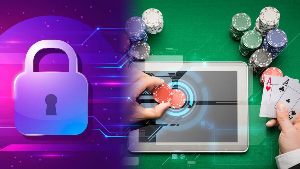 Enhanced security for live online casino games like online poker and online blackjack showing chips on a tablet