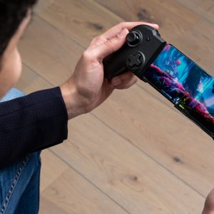 Phones being used as digital arcades and mobile gaming devices to play a variety of different genre games with MG-X PRO Urban Camo Mobile Gaming controller