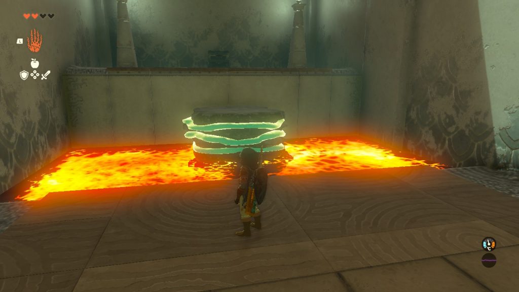 Legend of Zelda: Tears of the Kingdom Kadaunar Shrine lava puzzle