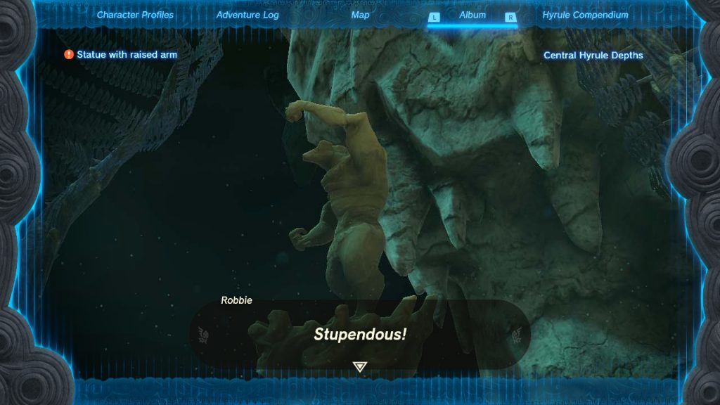 Image showing you are now able to take pictures in zelda.
