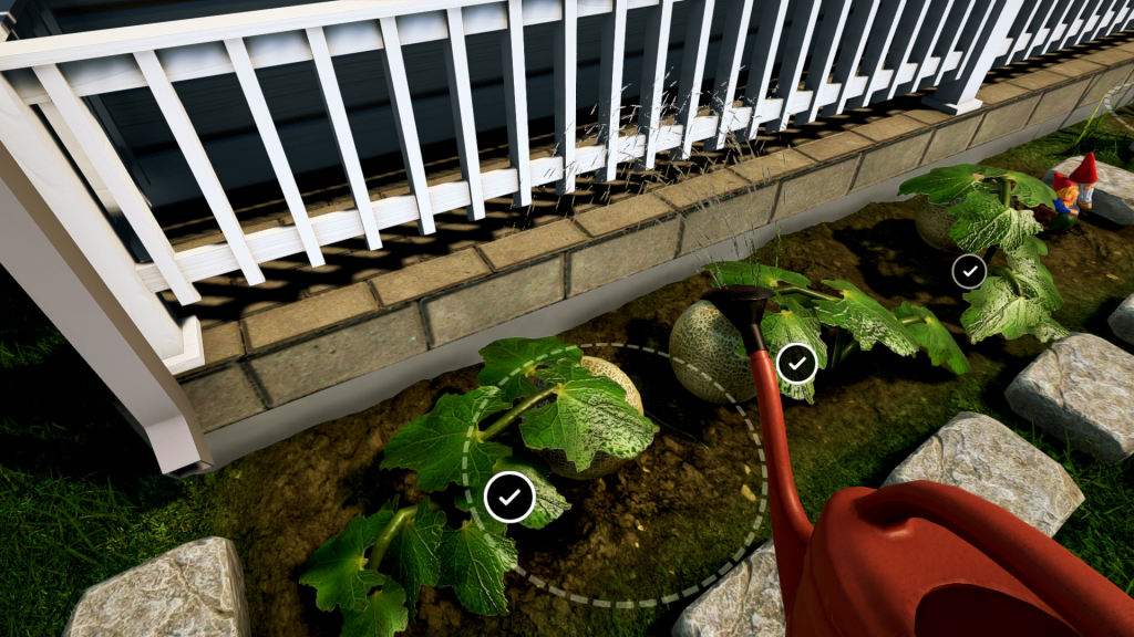 Garden Simulator gameplay watering vegetables and fruit