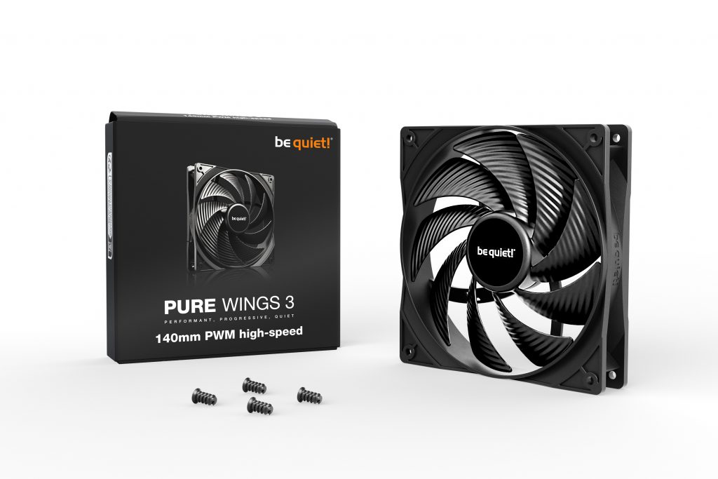 be quiet! Pure Wings 3 140mm PWM high-performance-speed box and product