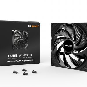be quiet! Pure Wings 3 140mm PWM high-performance-speed box and product