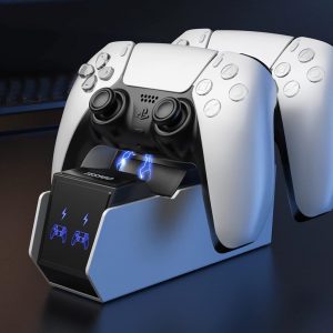 TESSGO PS5 Controller Charger showing charge connecting with controller