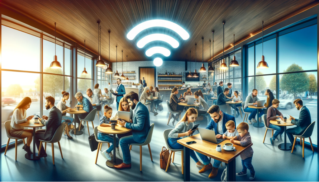 Building up your business’ online reputation 2 A panoramic header image for an article about why businesses offer free WiFi to customers.