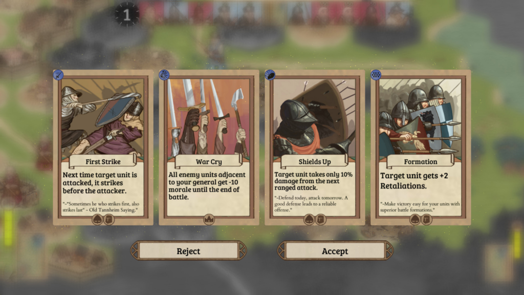 Rising Lords gameplay with cards