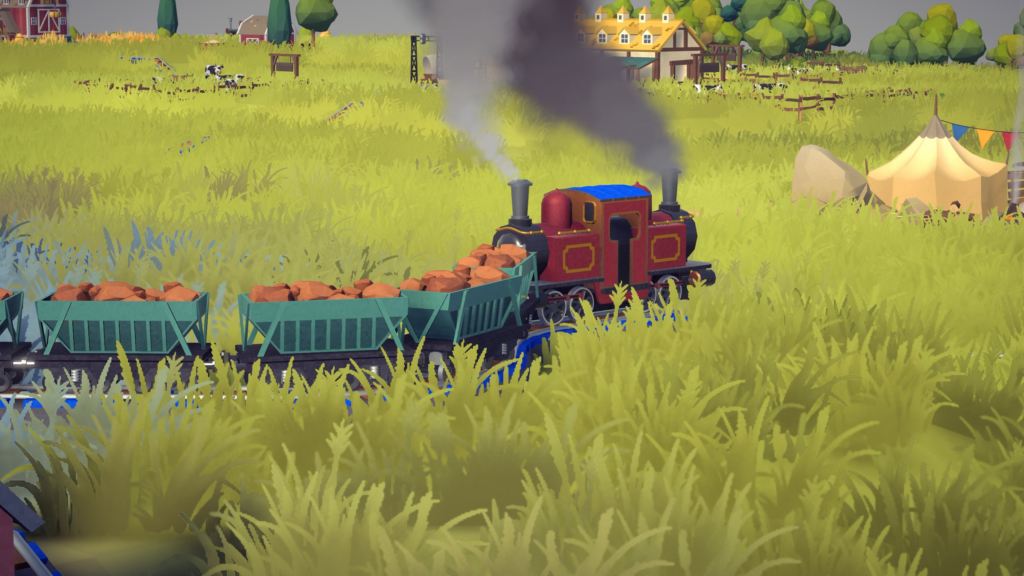 Train Valley World - Train driving through grass field