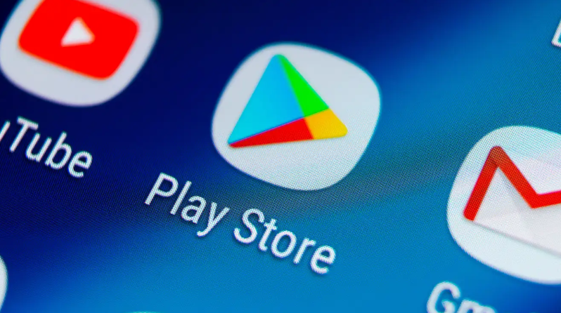 Google Play Store logo on phone screen