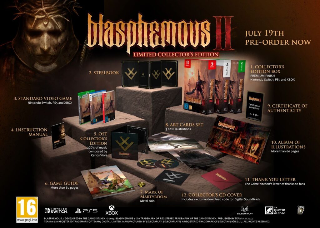 Blasphemous 2 Collectors Edition contents