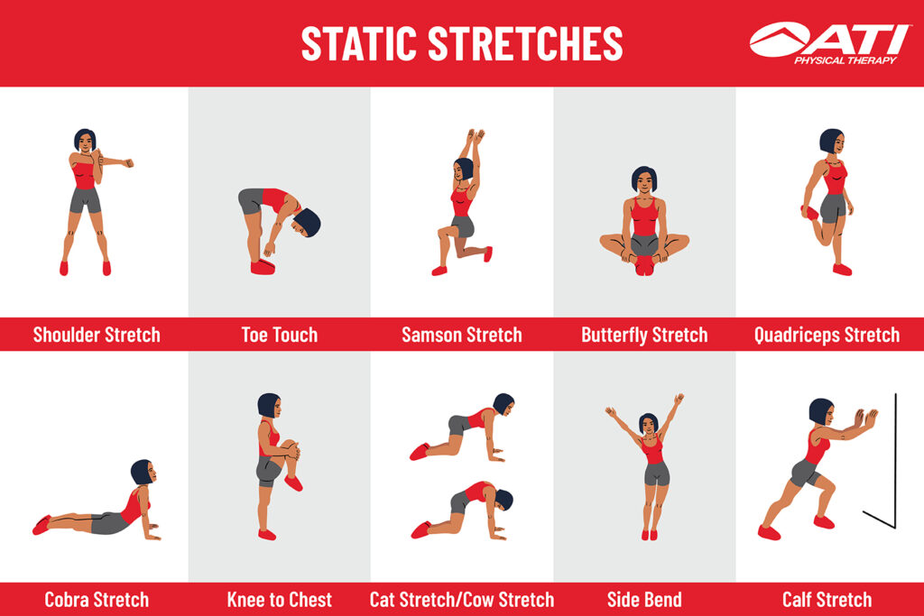 Different Body Stretches for fitness recovery