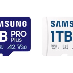 Samsung PRO and EVO Plus microSD Cards next to each other