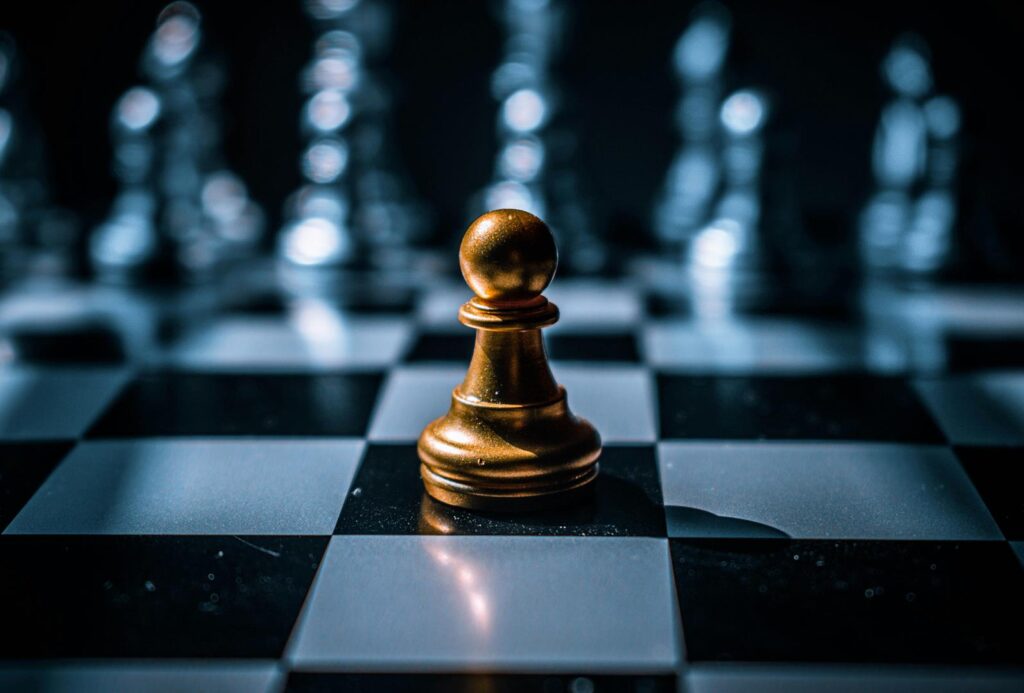 Chess piece on a board for Mind Sports header