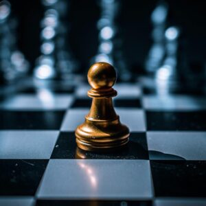 Chess piece on a board for Mind Sports header