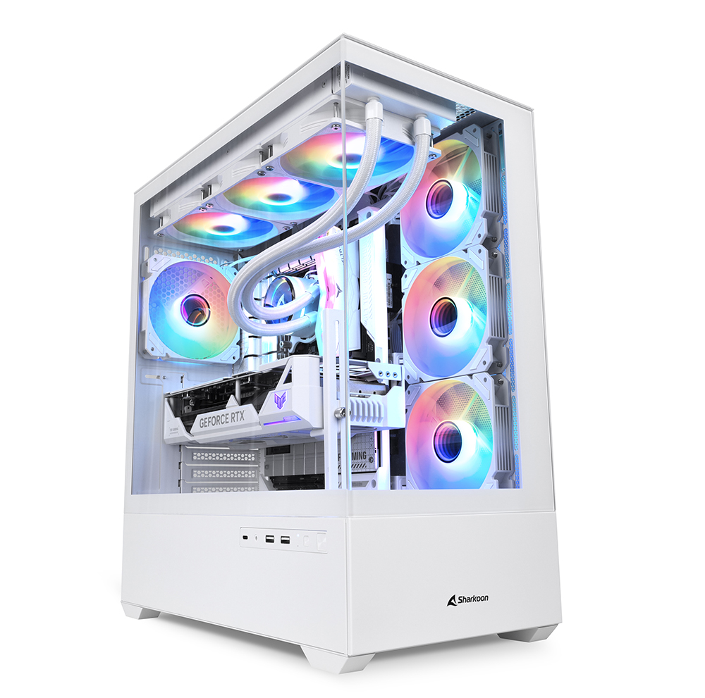 Sharkoon AK6 RGB White angled view