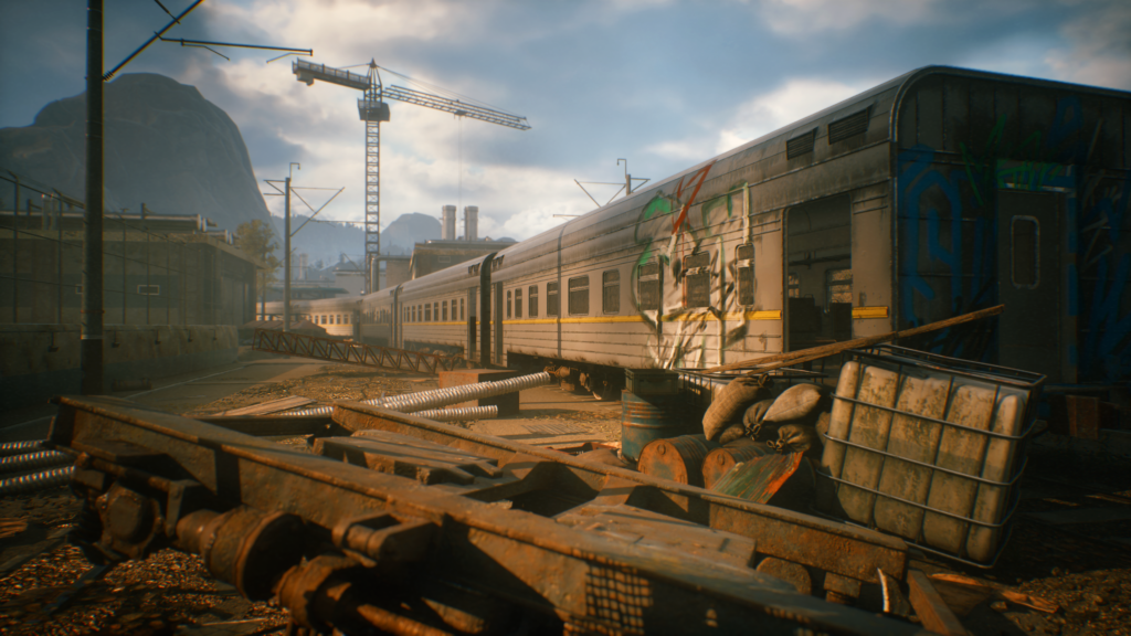 A Quiet Place: The Road Ahead train yard