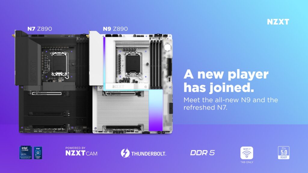 NZXT Motherboards in black and white