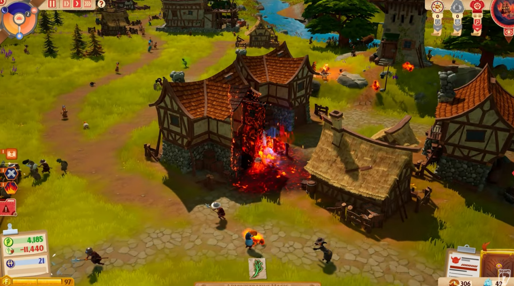 Sinotopia gameplay burning a building