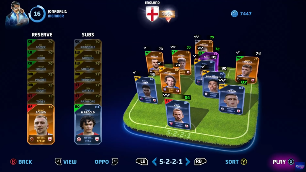 Sociable Soccer 25 team setup