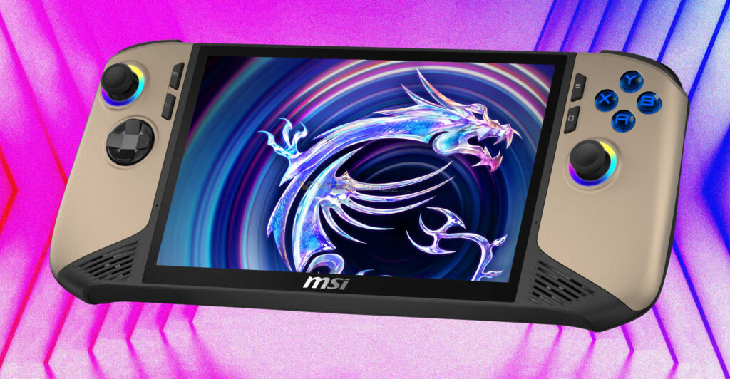 MSI Claw 8 AI+ coloured background