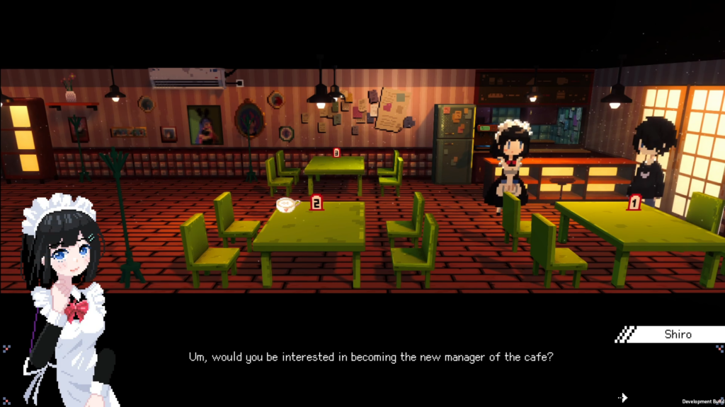 Maid Cafe on Electric Street gameplay screenshot in the cafe