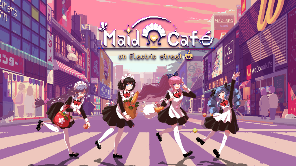 Maid Cafe on Electric Street header logo and key art