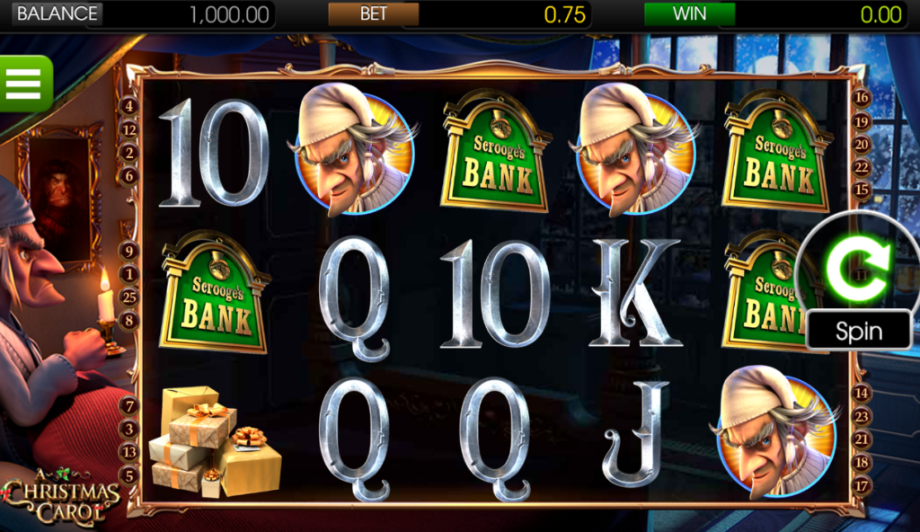 A Christmas Carol by Betsoft makes our list of top 5 Christmas slots