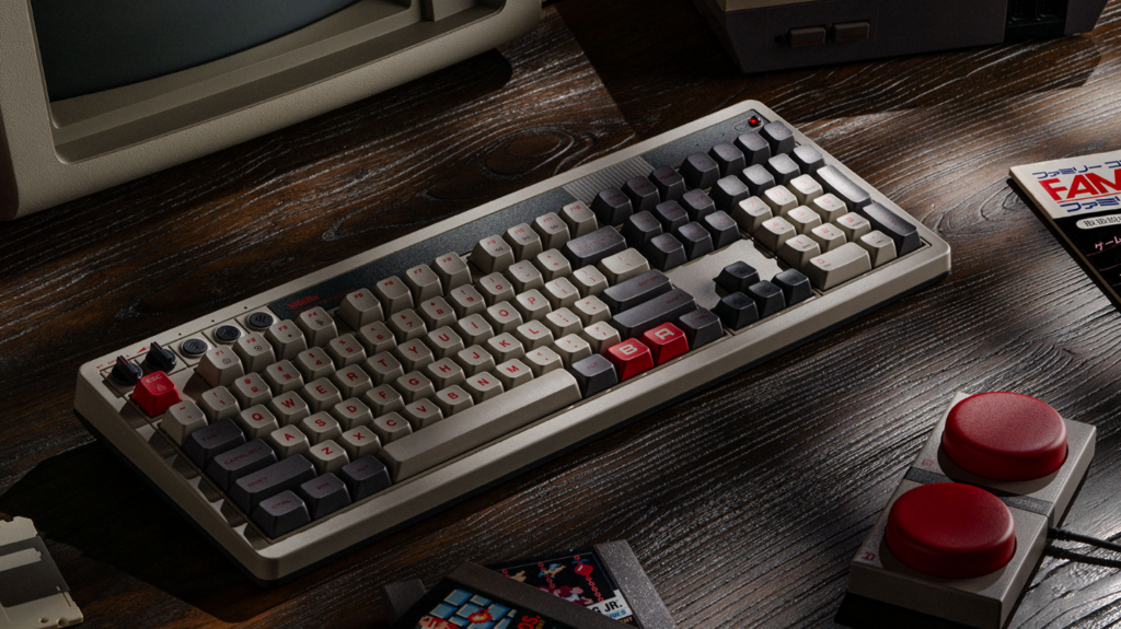 8BitDo Retro 108 mechanical keyboard angled view