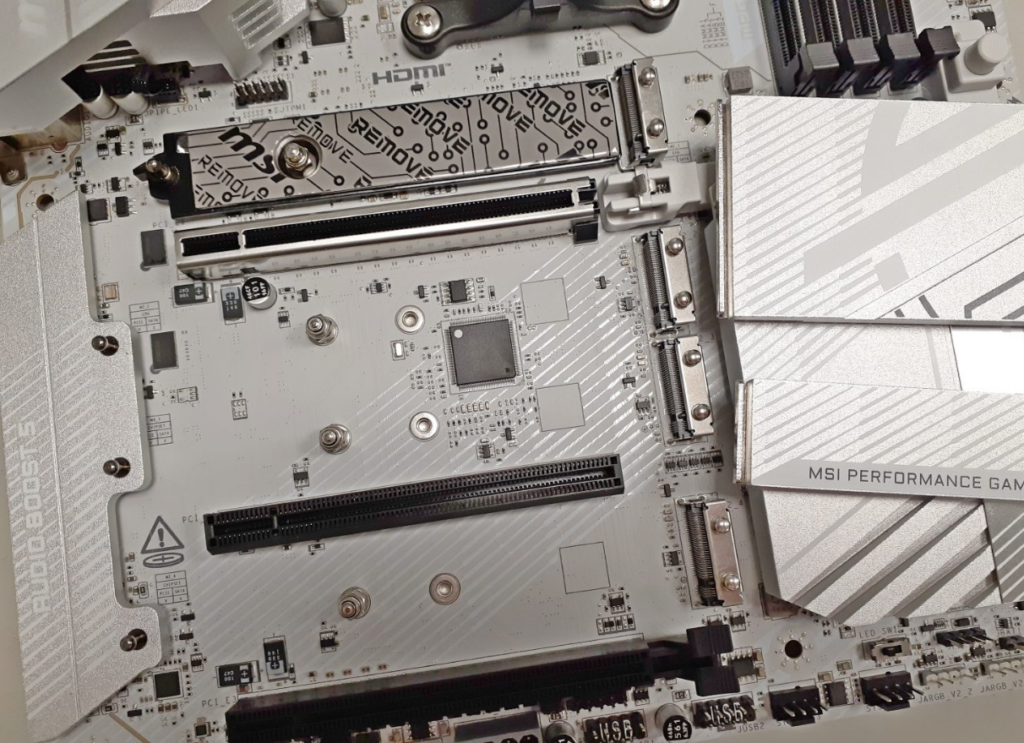 MSI MPG X870E Edge Ti WIFI motherboard close up