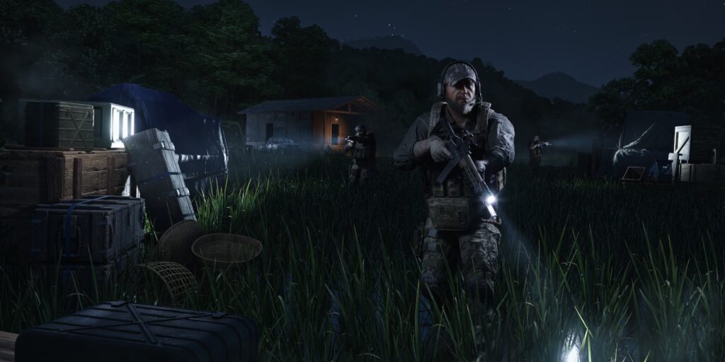 Gray Zone Warfare flashlights at night