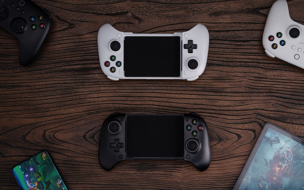 8BitDo Ultimate Mobile Gaming Controller in black and white