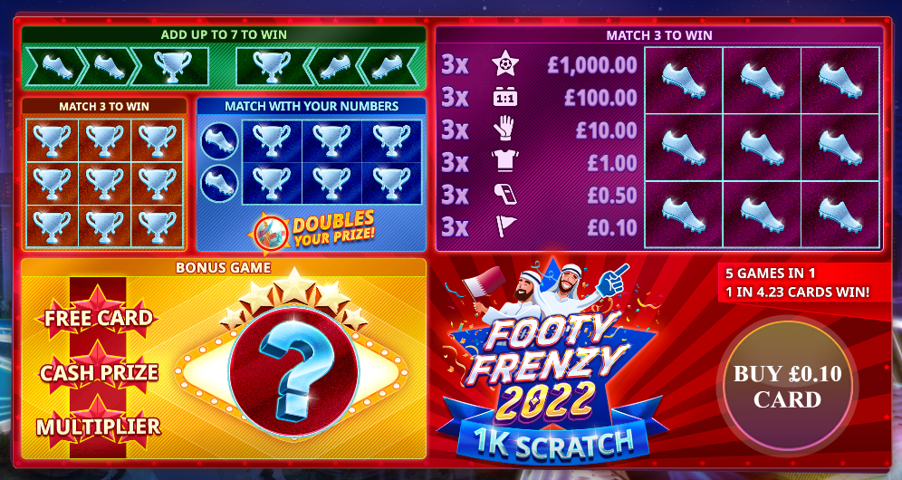 Online Scratch Cards Footy Frenzy 2022