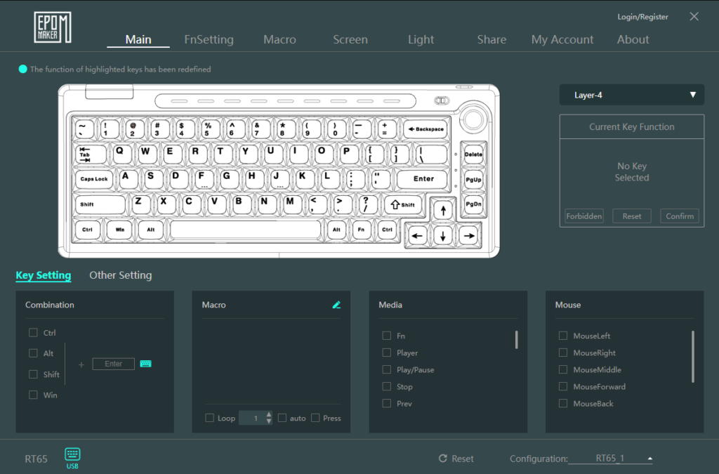 EPOMAKER RT65 - Software