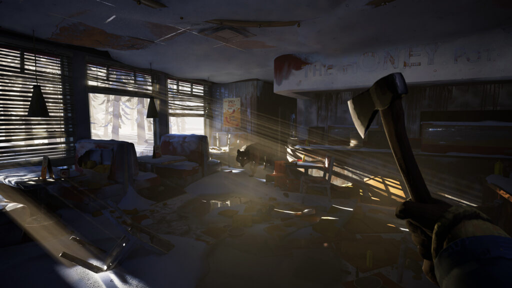 BLACKFROST: The Long Dark II - Searching an abandoned building with axe