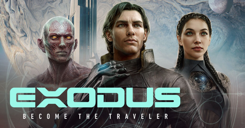 EXODUS The Traveler's Creed logo and key art